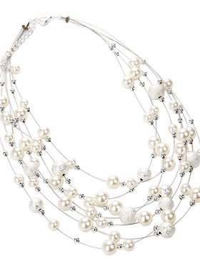 项链女短款韩版时尚多层珍珠锁骨链明星气质森系颈链毛衣装饰挂链