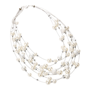 项链女短款韩版时尚多层珍珠锁骨链明星气质森系颈链毛衣装饰挂链