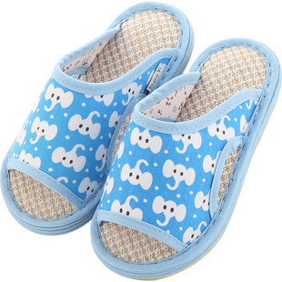 婴幼儿童春秋夏亚麻室内防滑家居男女童宝宝棉布手工拖鞋1-3岁