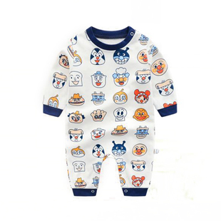 宝宝长袖睡衣男女婴儿秋冬大码连体衣100码纯棉爬服新生薄款满月