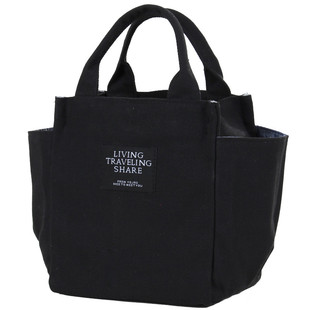 装饭盒的上班帆布包女便携出门妈咪包小号手提袋手拎饭袋子便当包