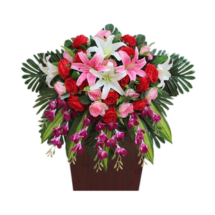 演讲台花仿真花挂式花装饰花主席台花塑料绢花假花签到花主持台花