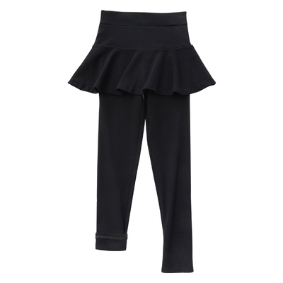 女童打底裤外穿洋气假两件裙裤春秋款中大童长裤儿童冬装加绒裤子