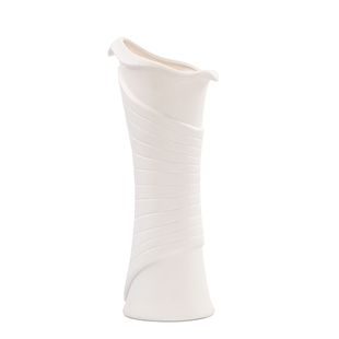 创意细口陶瓷花瓶摆件30cm简约客厅干花插花花瓶细长高款白色花器