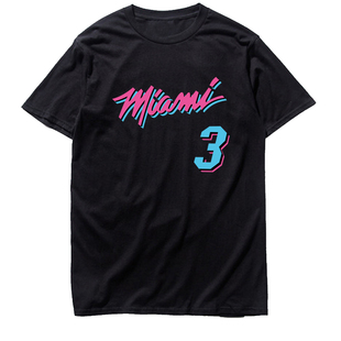 韦德球星t恤男夏季宽松运动健身休闲短袖青少年黑色百搭潮流球衣