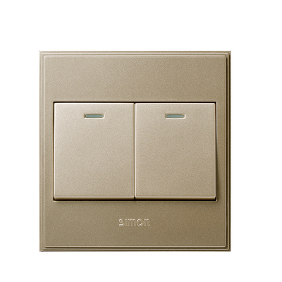 西蒙开关插座系列香槟色二位