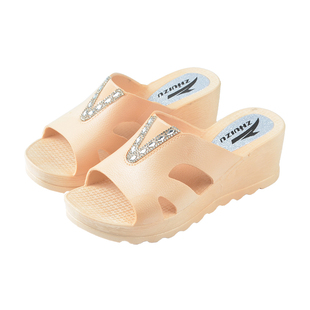 夏季拖鞋女厚底坡跟居家室内凉拖韩版女士时尚外穿松糕底沙滩拖鞋