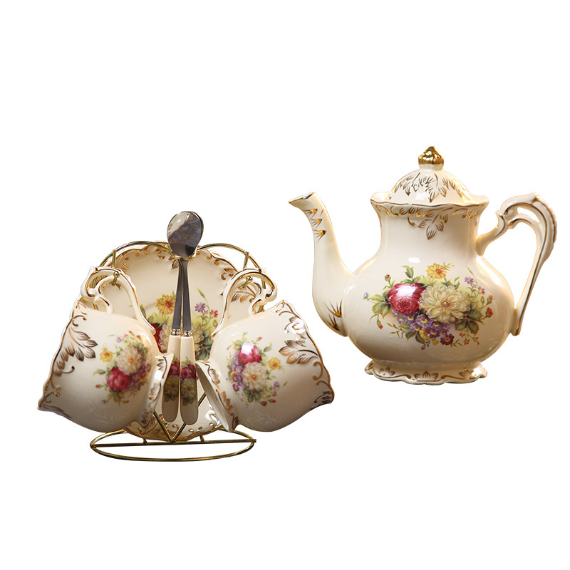 英式宫廷风简约茶具带勺咖啡杯