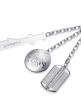 婴儿纯银满月光面推拉手镯