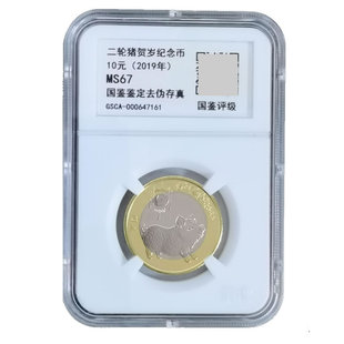 九藏天下2019年第二轮生肖猪贺岁流通纪念币10元面值评级鉴定封装