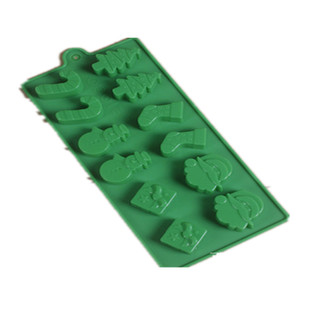 圣诞老人袜子树巧克力糖果饼干甜点心冰格烤箱无毒硅胶模具包邮