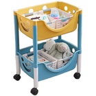 儿童玩具收纳架落地多层家用可折叠整理箱宝宝书架塑料零食置物架