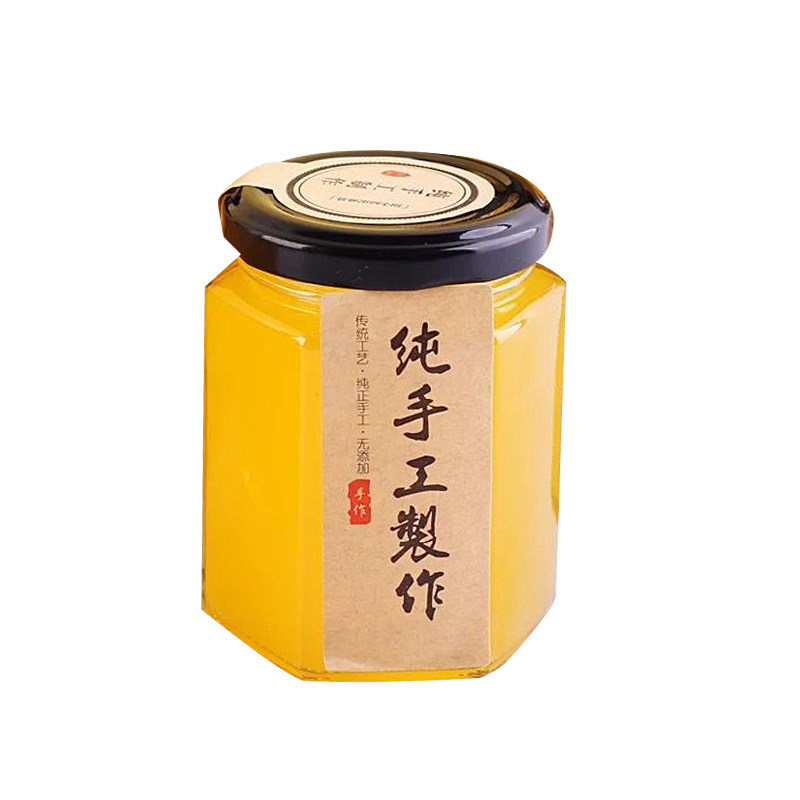 六棱瓶玻璃瓶密封储物罐蜂蜜瓶果酱瓶酱菜瓶黄桃罐头瓶喜蜜燕窝瓶