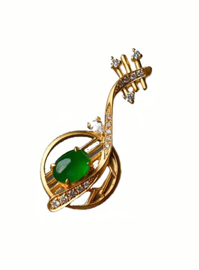 翡翠镶嵌原创设计风吊坠
