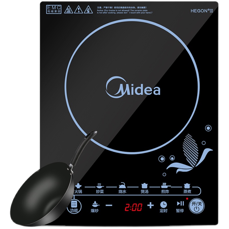 Midea/美的 C21-SN2105T电磁炉超薄触摸多功能家用大火力火锅烧水