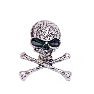 新款欧美夸张朋克枯骨骷髅头胸针男个性复古胸花西服勋章别针配饰