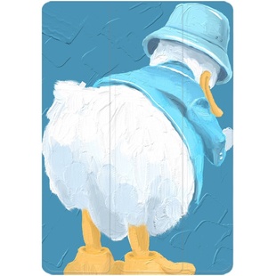 指尖迷恋ipadair5保护套可爱屁屁鸭mini6女生第十代8防弯壳10.2ipad9书本式2021适用于苹果pro10.5带笔槽11寸