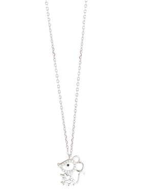 纯银小老鼠生肖吊坠礼物锁骨链