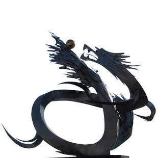 定制不锈钢抽象龙雕塑城市园林户外大型金属雕像文化艺术品雕塑