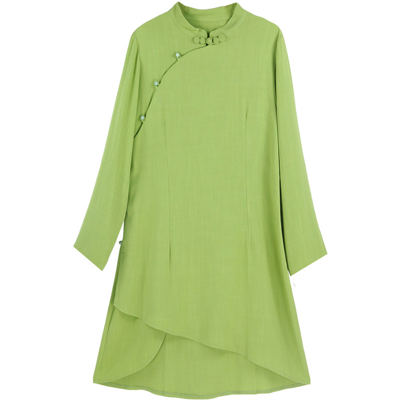茶服中长款女衬衫唐装居士服