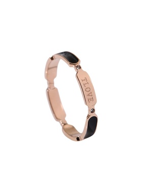 ins钛钢女黑色日韩个性戒指环