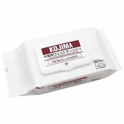 日本KOJIMA宠物湿纸巾厚棉80抽 擦眼角屁屁 杀菌无刺激狗狗湿巾