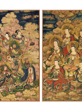 天龙八部十地菩萨画像茶室挂画