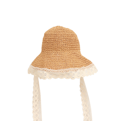 网红编织绑带海边度假防晒遮阳帽
