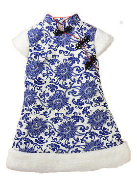 儿童唐装冬装女童棉布小棉衣旗袍