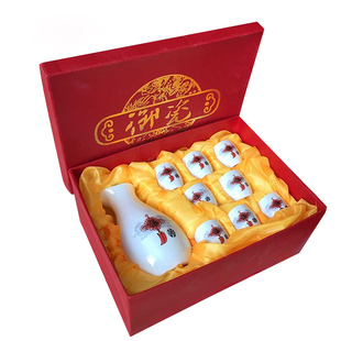 瓷恒堂陶瓷酒杯9件套装白酒杯小酒壶仿古分酒器醒酒具烈酒清酒蛊