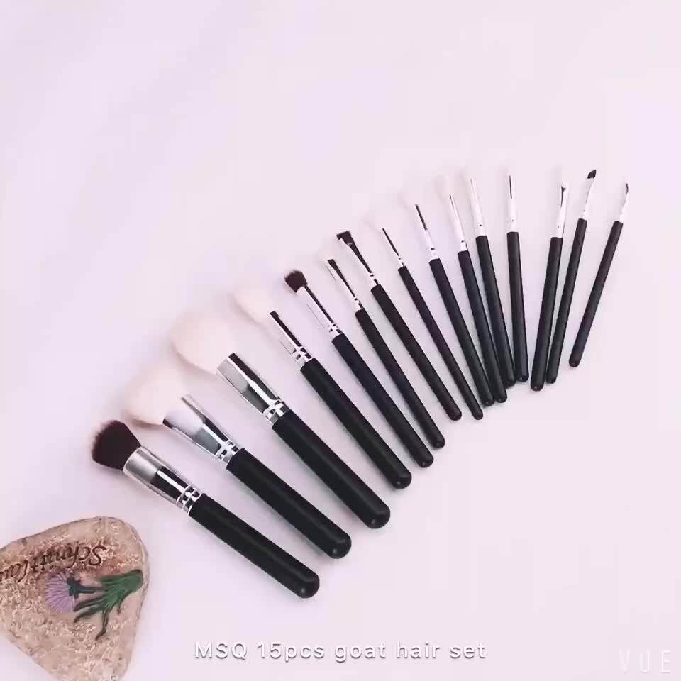 Msq 15pcs Goat Hair Makeup Brush Set Eyeshadow Contour Wholesale Makeup