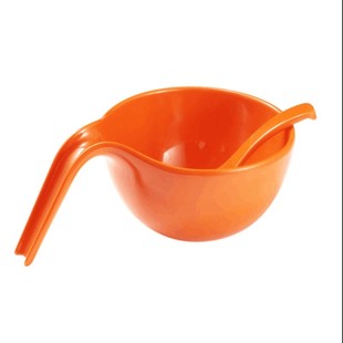 高档个性泡面碗带手把碗彩色塑料仿瓷拉面碗汤粉碗带柄碗密胺餐具