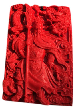 原色朱砂武财神吊坠帝王忠义关羽