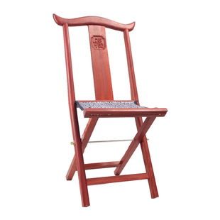 便携折叠实木马扎老年人山东红木靠背椅家用小板凳子马札礼物餐椅