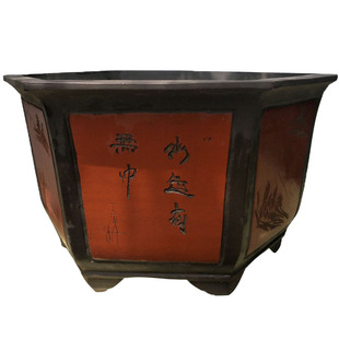宜兴紫砂六角花盆盆栽花盆盆景花盆大号特大号铁树花盆大型