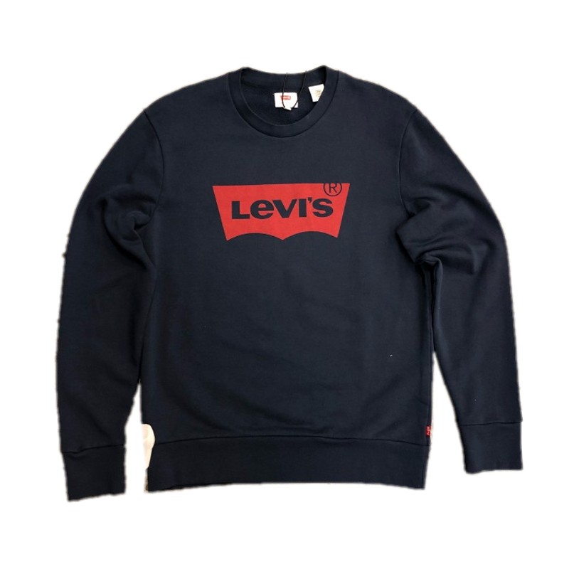 美国 Levi's/李维斯男士休闲经典薄款字母印花时尚圆领套头卫衣