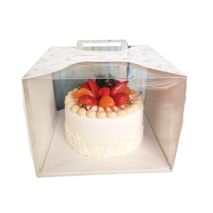 2寸3寸4寸6寸8寸蛋糕盒大理石手提半透明西点盒慕斯外卖打包盒子