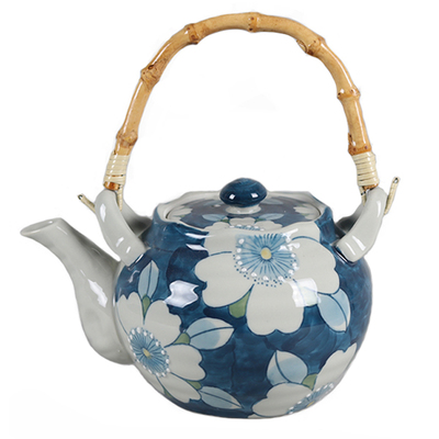 日式仿古陶瓷手绘带滤网功夫茶壶