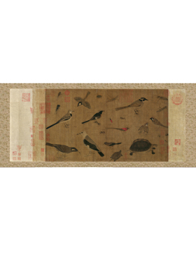 唐 黄筌 写生珍禽图 仿古画字画卷轴古代名画复制品花鸟画国画
