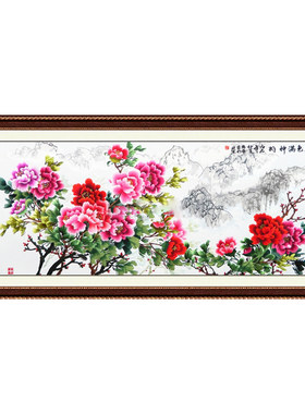 苏绣成品客厅挂画软裱春色满神州