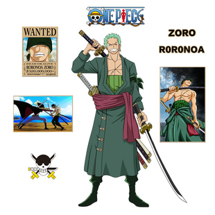 索隆个性海贼王墙贴纸可移除 航海王悬赏令海报宿舍个性装饰贴画