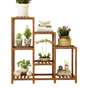 多肉阳台花架置物架多层客厅实木窗台花架子室内植物盆栽花盆架