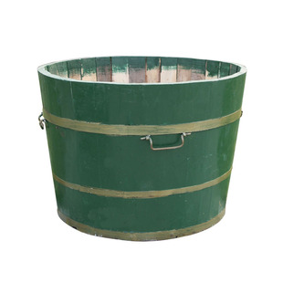 绿色大木桶种树盆加厚实木盆防腐木庭院户外圆形种植花箱绿植花盆