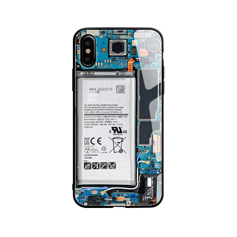 创意个性苹果17适用iphone16promax15pro拆机伪装图xs玻璃8手机壳