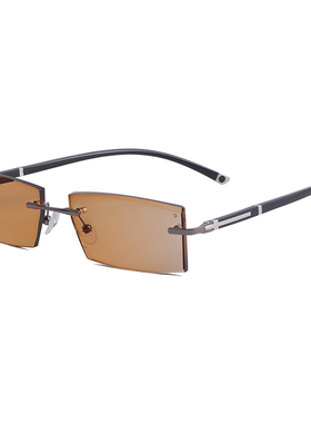 无框变色眼镜男切边近视成品框架