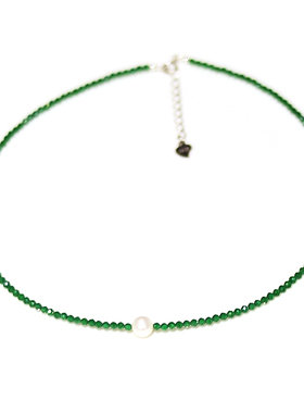 绿宝石原创手工天然淡水珍珠颈链