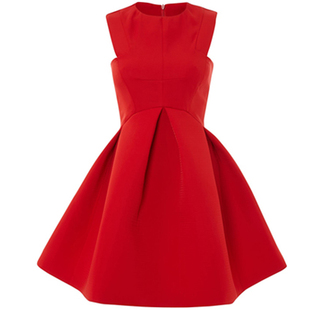 断码特惠！蓬蓬裙高腰派对短裙小礼服酒会公主裙名媛红色连衣裙