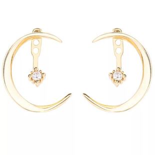 造物星球一一 925银 两用耳钉 星月耳环 养耳朵睡觉不用摘 锆石