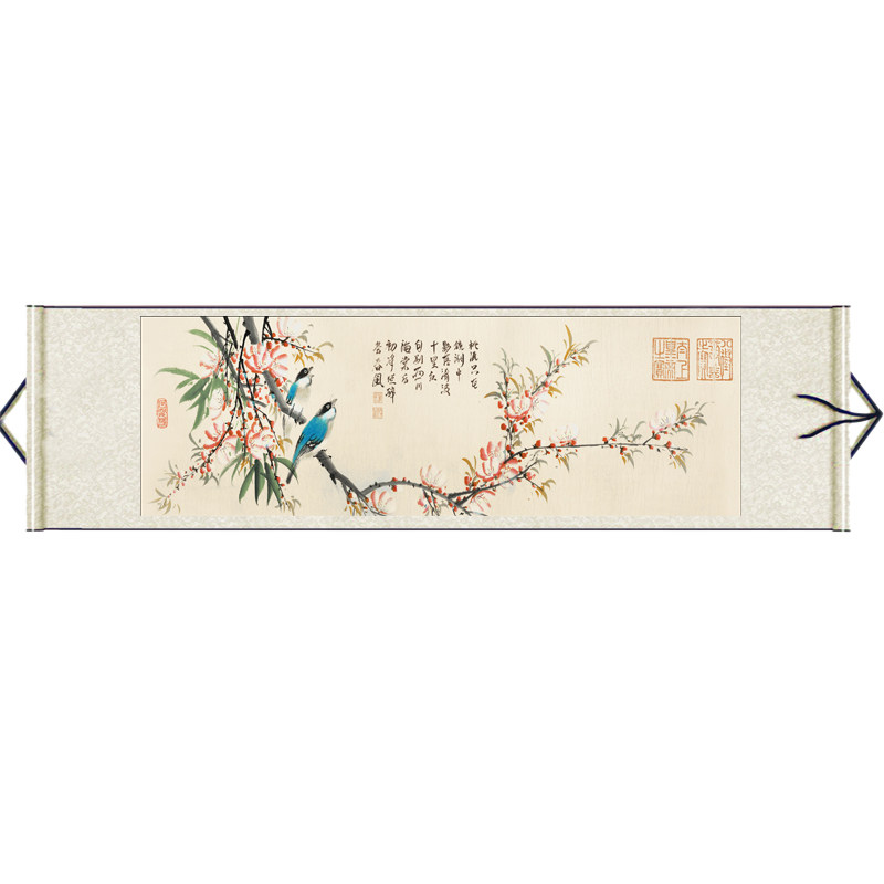张大千挂画宣纸仿古荷花图水墨画