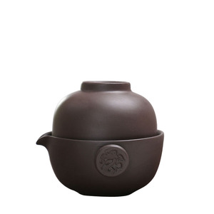 紫砂快客杯旅行茶杯汝窑手抓壶哥窑青瓷陶瓷一壶一杯两杯功夫茶具